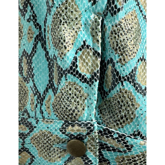 BAMBOO TRADERS Women's Jacket Turquoise Gold Black Snake Print Size 3X - Picture 8 of 11